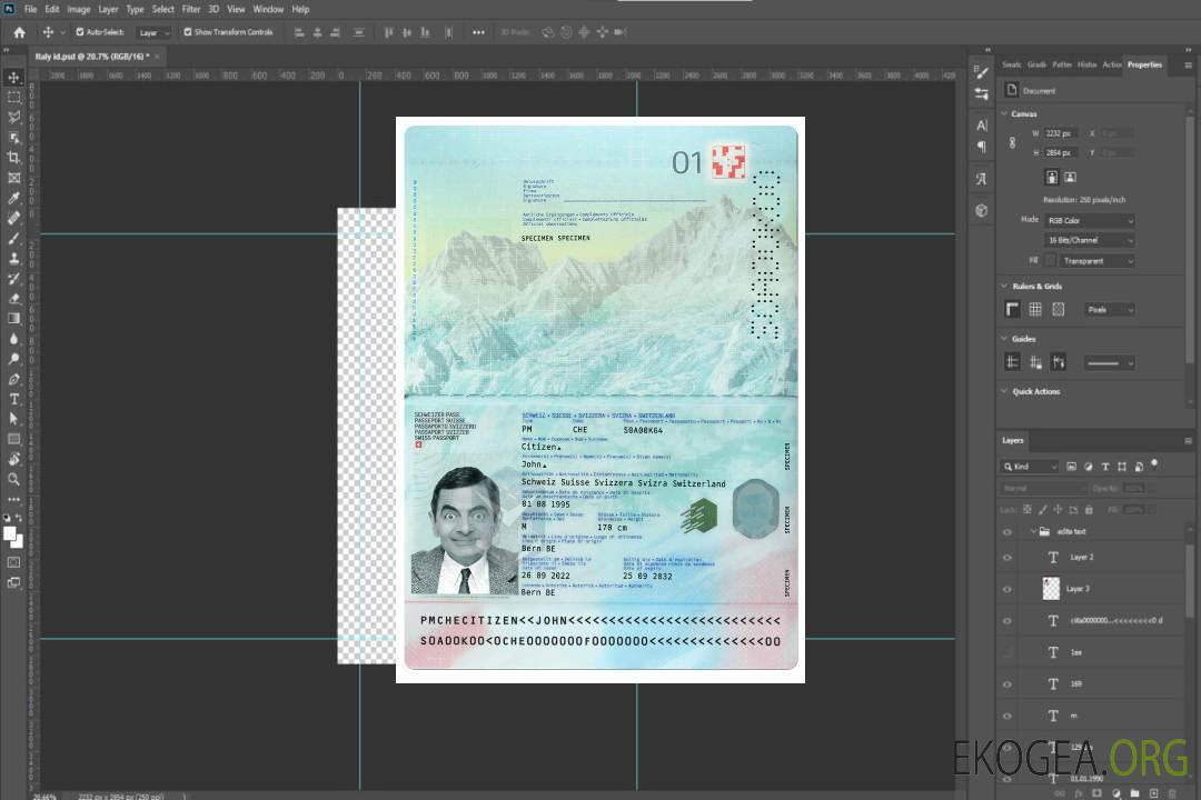 Nouveau passeport suisse template